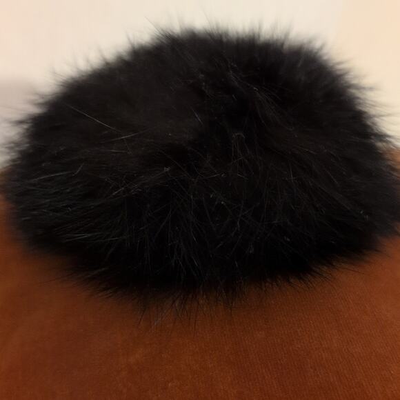 Elegant Vintage Brown/Rust Velour Beret with Black Pom Pom NWT - Picture 4 of 8